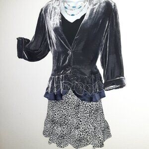 Michael Kors * Sz S * Elastic Waist 28-38" * Flowy * Blk & Wht * Mini Skirt